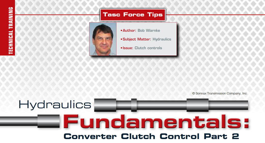 Converter Clutch Control Part 2

TASC Force Tips

Author: Bob Warnke
Subject Matter: Hydraulics
Issue: Understanding converter clutch controls

Hydraulics Fundamentals