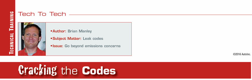 Cracking the Codes

Tech To Tech

Author: Brian Manley
Subject Matter: Leak codes
Issue: Go beyond emissions concerns