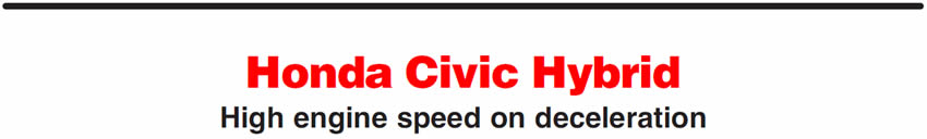 Honda Civic Hybrid
High engine speed on deceleration