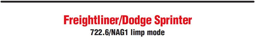Freightliner/Dodge Sprinter
722.6/NAG1 limp mode