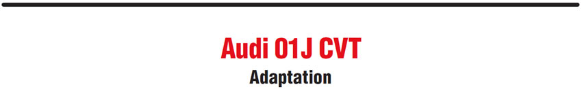Audi 01J CVT
Adaptation