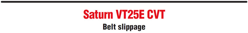 Saturn VT25E CVT 
Belt slippage