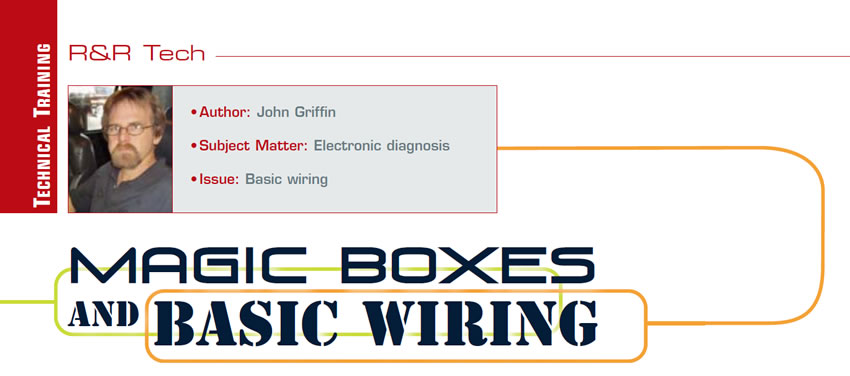 Magic Boxes and Basic Wiring

R&R Tech

Author: John Griffin
Subject Matter: Electronic diagnosis
Issue: Basic wiring