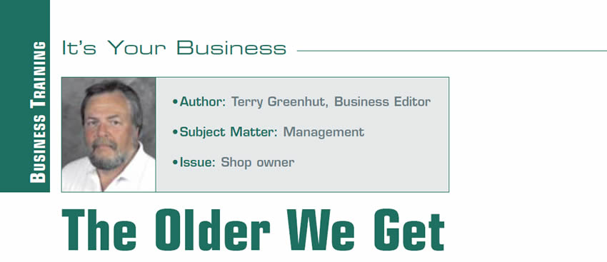 The Older We Get

It's Your Business

Author: Terry Greenhut, Business Editor
Subject Matter: Cultivating older people as customers