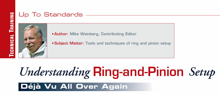 Déjà Vu All Over Again: Understanding Ring-and-Pinion Setup

Up To Standards

Author: Mike Weinberg
Subject Matter: Tools and techniques of ring and pinion setup