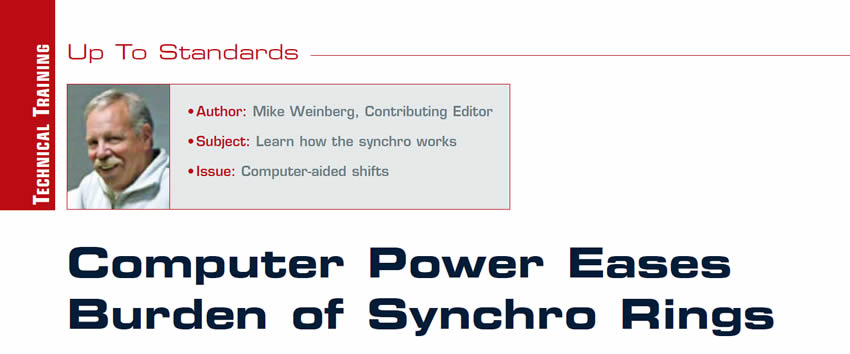 Computer power eases burden of synchro rings

Up To Standards

Author: Michael Weinberg
Subject: Learn how the synchro works
Issue: Computer-aided shifts