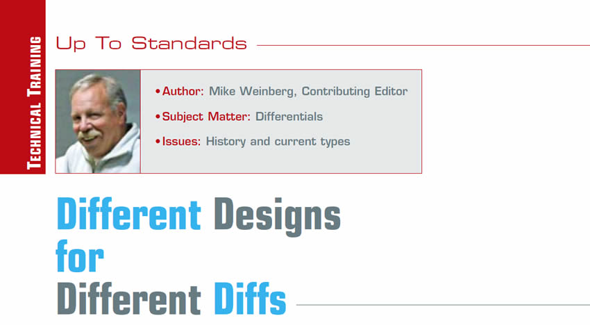Different Designs for Different Diffs

Up To Standards

Author: Mike Weinberg
Subject Matter: Differentials
Issues: History and current types