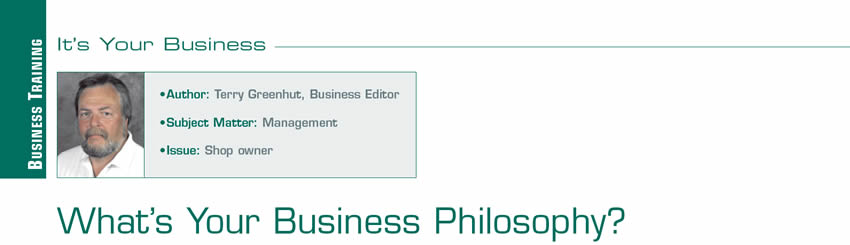 What’s Your Business Philosophy?

It's Your Business

Author: Terry Greenhut
Subject Matter: Business philosophy
Issue: Start with customers